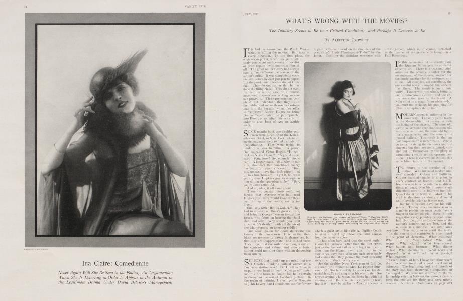WHAT'S WRONG WITH THE MOVIES? | Vanity Fair | July 1917