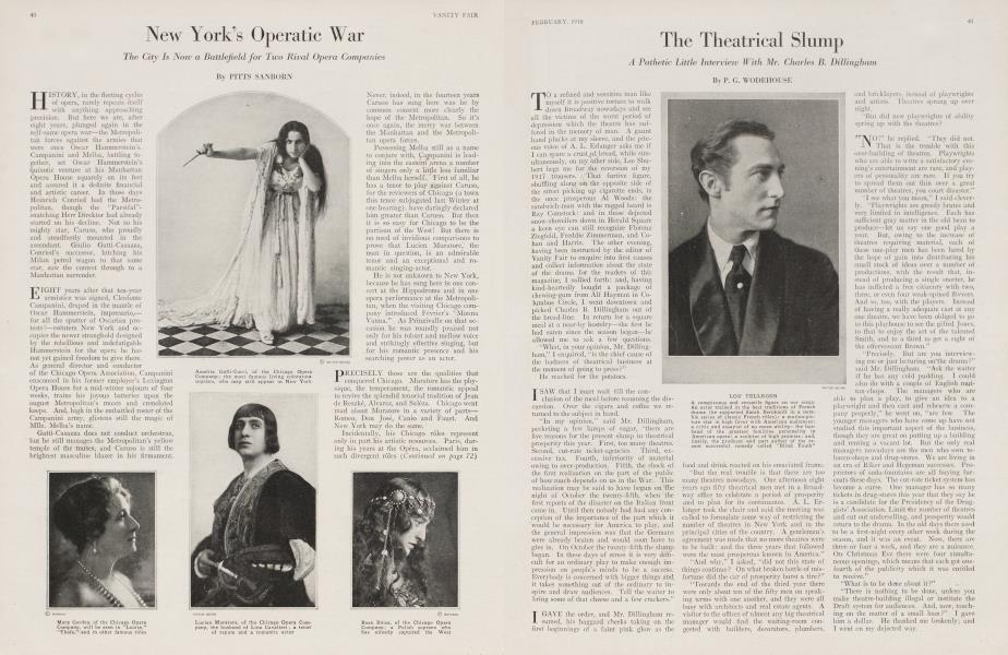 The Theatrical Slump | Vanity Fair | February 1918