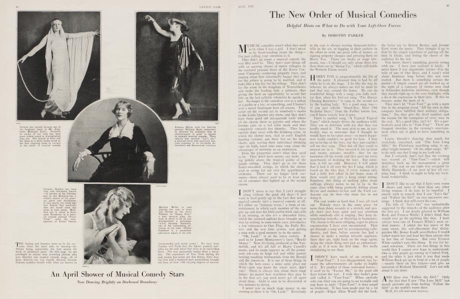 The New Order of Musical Comedies | Vanity Fair | May 1918