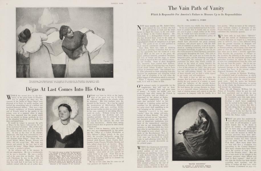 The Vain Path of Vanity | Vanity Fair | July 1918