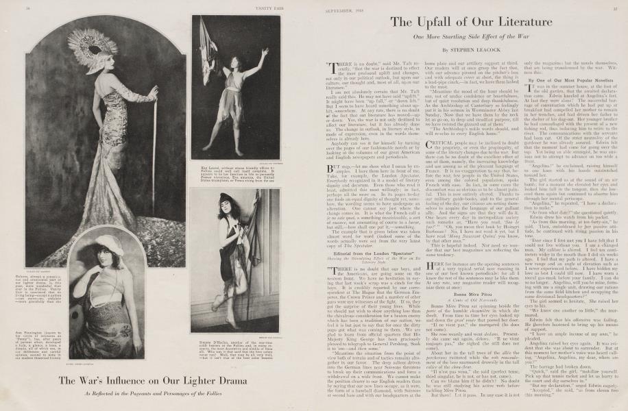 The Upfall of Our Literature | Vanity Fair | September 1918