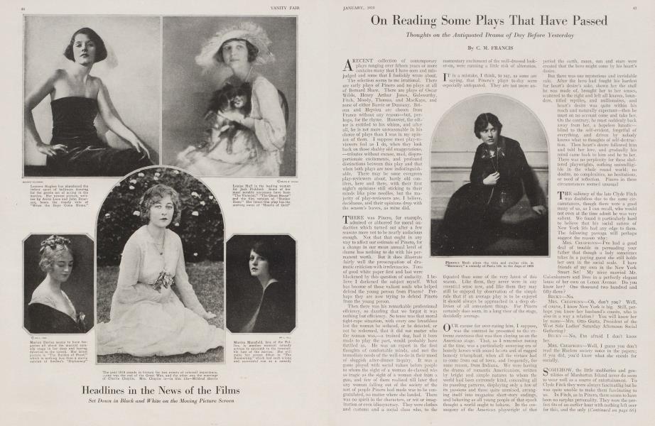 On Reading Some Plays That Have Passed | Vanity Fair | January 1919