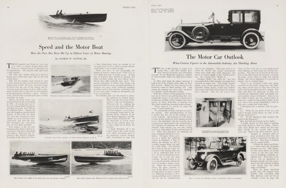 Speed and the Motor Boat | Vanity Fair | July 1919