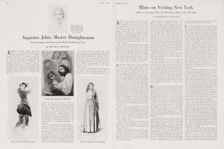 Hints on Visiting New York | Vanity Fair | February 1920