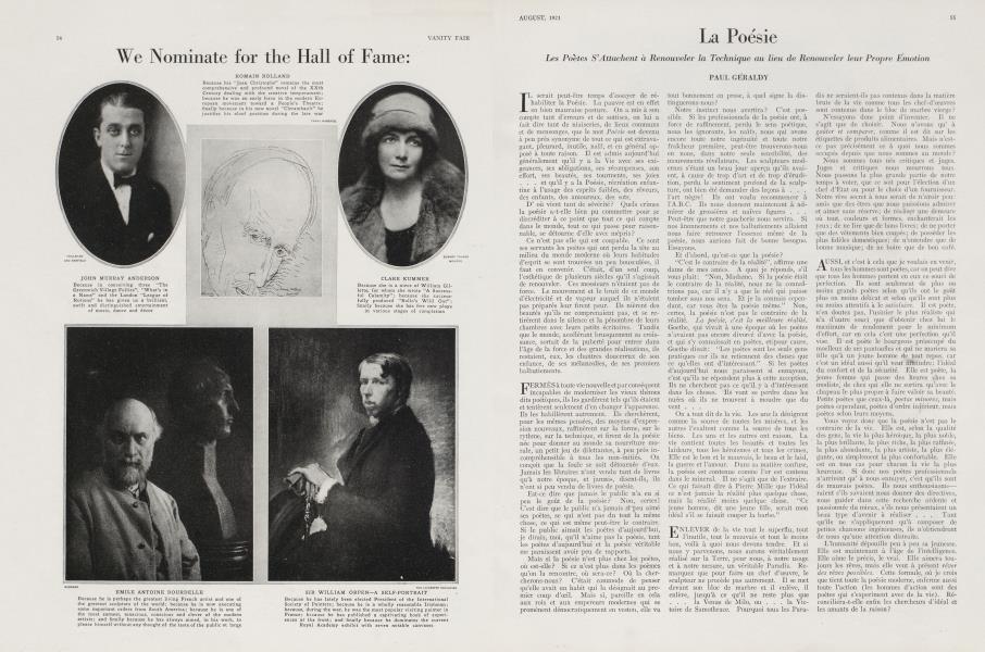 La Poésie | Vanity Fair | August 1921