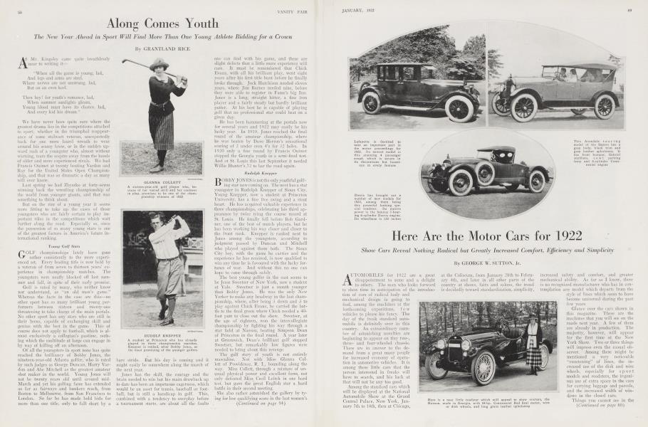 Here Are the Motor Cars for 1922