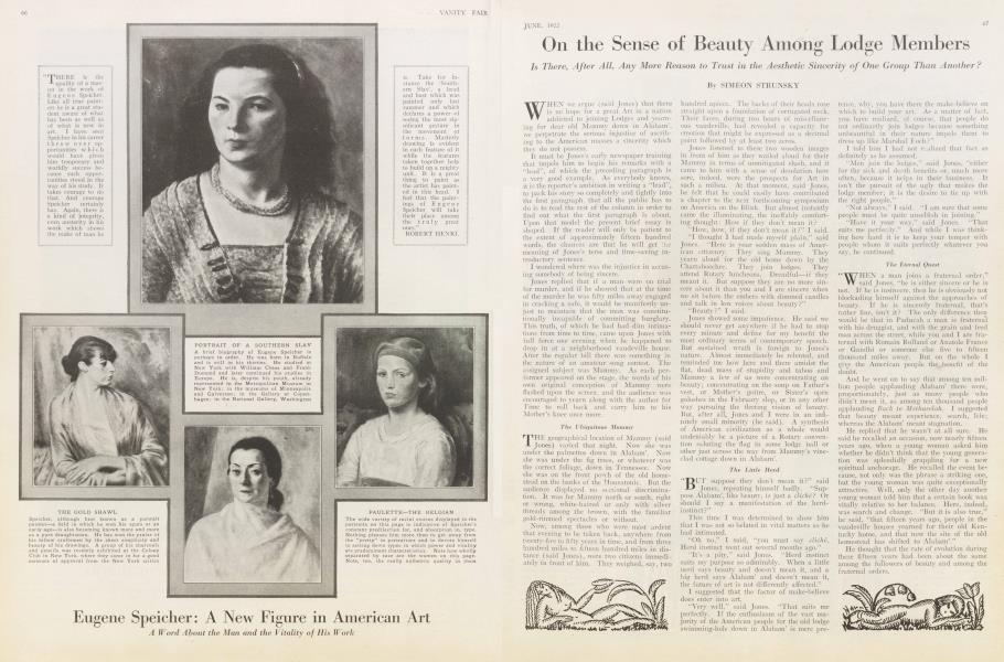 On the Sense of Beauty Among Lodge Members