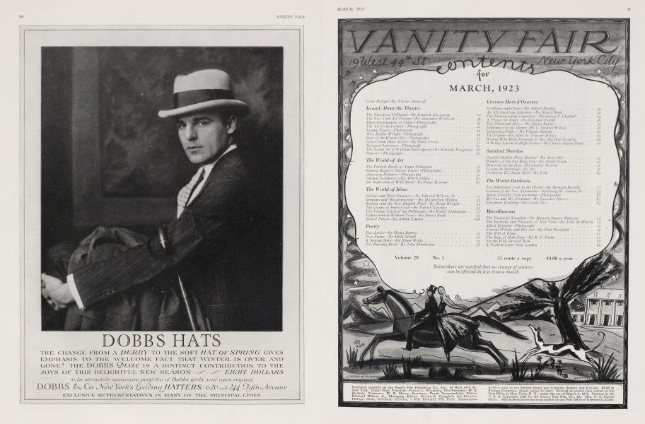 VANITY FAIR contents for MARCH, 1923
