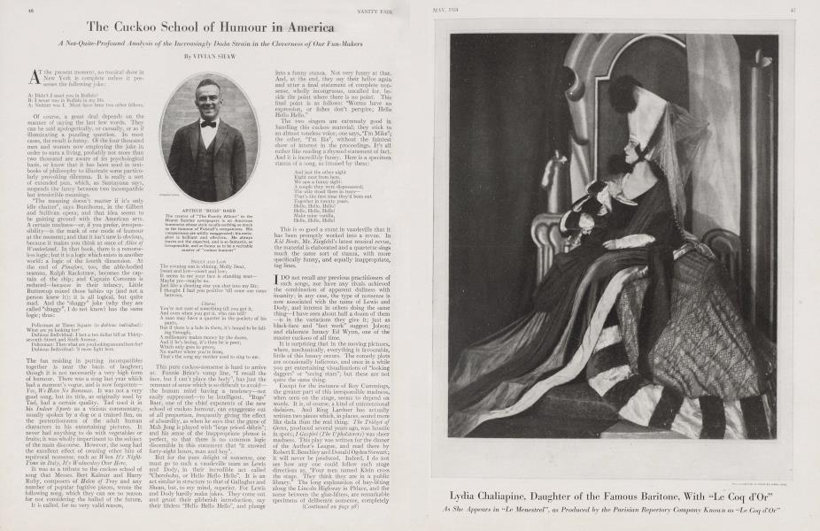 The Cuckoo School of Humour in America | Vanity Fair | May 1924