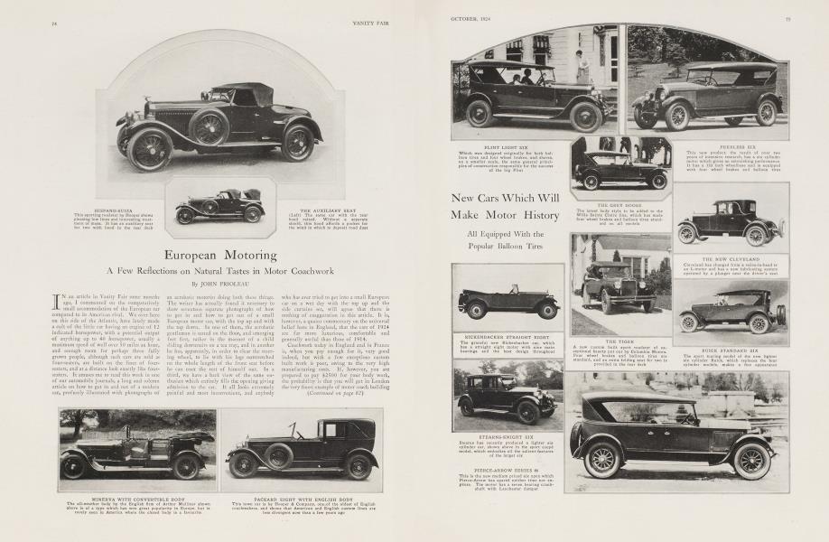 European Motoring | Vanity Fair | October 1924