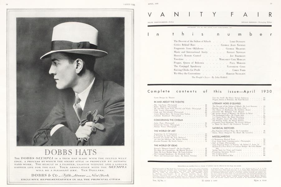 Complete contents of this issue—April 1930