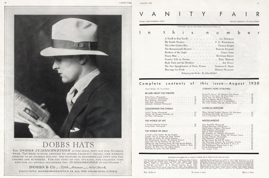 Complete contents of this issue—August 1930