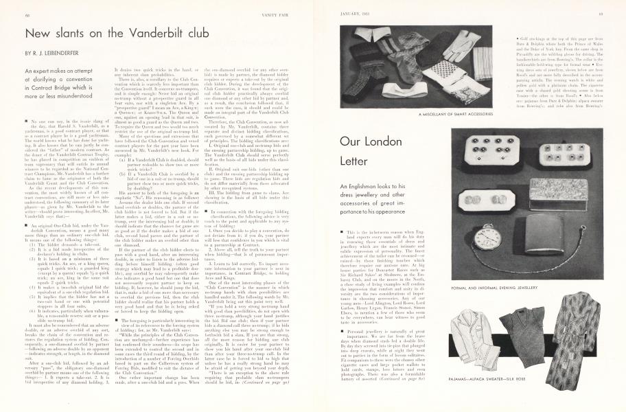 New slants on the Vanderbilt club | Vanity Fair | January 1931