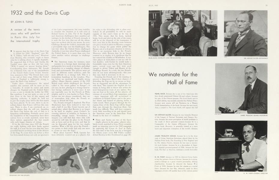 1932 and the Davis Cup