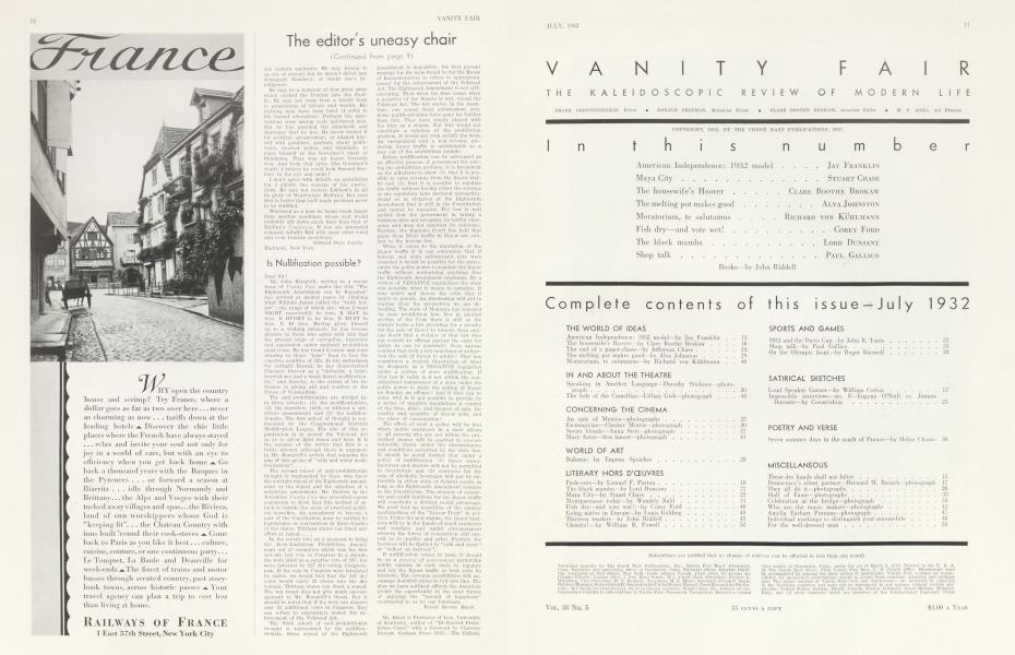 Complete contents of this issue-July 1932