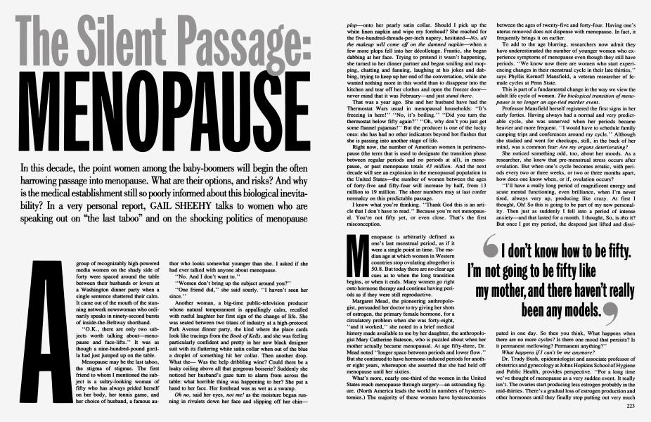 The Silent Passage: MENOPAUSE
