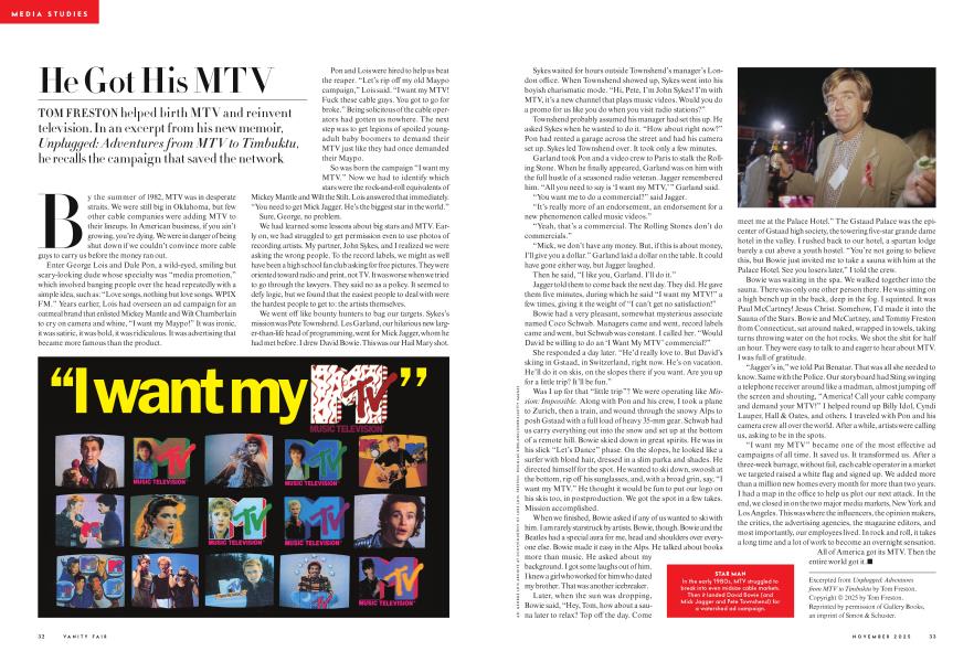 MEDIA STUDIES: He Got His MTV